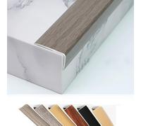 Stair Edging Transition Strip Cuttable, Stair Nose Molding Aluminum Stair Nosing Edge Trim 36" 48", Metal Step Trim L Stair Corner Guards Wide 1.4", Wood Grain(Oak,36"/90cm)(Oak,48"/120cm)