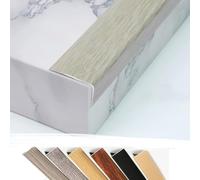 Stair Edging Transition Strip Cuttable, Stair Nose Molding Aluminum Stair Nosing Edge Trim 36" 48", Metal Step Trim L Stair Corner Guards Wide 1.4", Wood Grain(Oak,36"/90cm)(Hazy,36"/90cm)