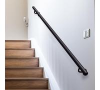Stair il - Barra de seguridad ajustable para interiores y exteriores, 80 cm a 3 m, para el hogar, baño, pasillo, escaleras, riel de apoyo (570 cm de longitud total)