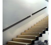 Stair il - Juego de barandillas de seguridad para interiores y exteriores, metal negro y acero inoxidable, 5,1 cm de diámetro, 80 cm de longitud