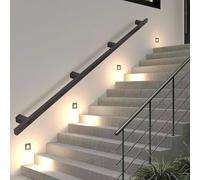 Stair il - Soportes de barandilla de hierro forjado de metal negro de 10 pies antideslizantes para interiores y exteriores, capacidad de carga de 440 libras para escaleras de 1 a 6 metros