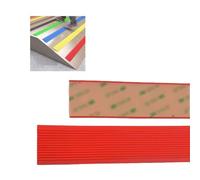 Stair Nosing Anti Slip Vinyl Stair Edge Protector, Black/Brown/Yellow Stair Treads Stair Edge Trim, Step Nose Guard Molding Strips, Easy Installation(Red,W-3cm(1 1/8"))