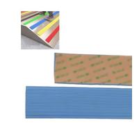 Stair Nosing Anti Slip Vinyl Stair Edge Protector, Black/Brown/Yellow Stair Treads Stair Edge Trim, Step Nose Guard Molding Strips, Easy Installation(Blue,W-4cm(1 5/8"))