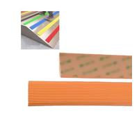 Stair Nosing Anti Slip Vinyl Stair Edge Protector, Black/Brown/Yellow Stair Treads Stair Edge Trim, Step Nose Guard Molding Strips, Easy Installation(Orange,W-5cm(2"))