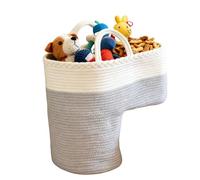 Staircase Basket | Portable Foldable Woven Step Organizer With Handle | Stair Basket for Dirty Clothes Storage | For Tools Office Apartment Household Toys