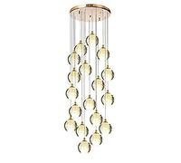 Stairs Long Chandeliers,Spiral Staircase Cluster Chandelier Ceiling Light Fixture for Hotel Living Room Home Bar, K9 Crystal Spiral Raindrop Chandelier-Silver misalmed Arrang(18)