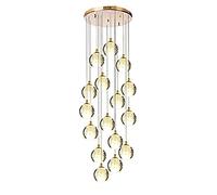 Stairs Long Chandeliers,Spiral Staircase Cluster Chandelier Ceiling Light Fixture for Hotel Living Room Home Bar, K9 Crystal Spiral Raindrop Chandelier-Silver misalmed Arrang(16)
