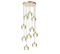 Stairs Long Chandeliers,Spiral Staircase Cluster Chandelier Ceiling Light Fixture for Hotel Living Room Home Bar, K9 Crystal Spiral Raindrop Chandelier-Silver misalmed Arrang(10)