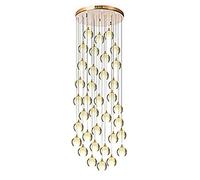 Stairs Long Chandeliers,Spiral Staircase Cluster Chandelier Ceiling Light Fixture for Hotel Living Room Home Bar, K9 Crystal Spiral Raindrop Chandelier-Silver misalmed Arrang(36)