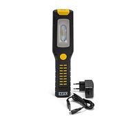 Stak Lámpara de Trabajo con Linterna de Inspección LED COB 3 + 1W Recargable luz de Taller. Batería de Litio de 2200 mAh. Potentes Ganchos e imanes. Articulado, Negro
