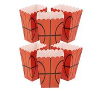 Stakee 24 Cajas De Palomitas De Maíz con Temática De Baloncesto, Cajas De Recuerdo, Cubos De Palomitas, Contenedores para Papas Fritas, Cajas De Golosinas para Noches De Cine, Dulces Y Fiestas.