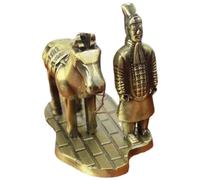 Stakee Adornos De Guerreros Y Caballos De Terracota De Metal Vintage, Figuras Antiguas para Decoración del Hogar, Pequeñas Esculturas De Escritorio, Decoración Creativa para Mesa De Oficina.