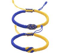 Stakee Brazalete Concéntrico Nudo Ukraine 2pcs Ukraine Brazalete Trenzada Pulsera Hecha a Mano Ajustable Ukraine Amistad Pulsera