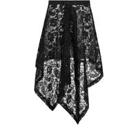 Stakee Falda De Encaje para Mujer, Falda Pareo Estilo Y2k, Falda Cruzada Irregular Transparente De Encaje Apilado, Estilo Urbano Coreano De Verano.