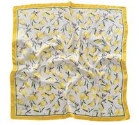 Stakee Pañuelos De Seda Cuadrados Retro, Pañuelo De Seda con Estampado De Limones, Pañuelo para Cabeza con Estampado Floral, Pañuelo para Cuello De Boda, Accesorios para Festivales, Cosplay, Rave,