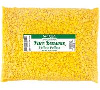 Stakich Pellets de cera de abeja amarilla, natural, de grado cosmético, calidad premium (1 libra)