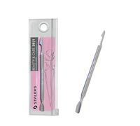 STALEKS Empujador de cutículas para láminas ungueales pequeñas. Dos puntas empujador angosto redondeado + limpiador/removedor. Manicura y pedicura. Acero inoxidable. Beauty & Care 30/1