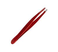 STALEKS PINZA INCLINADA PARA CEJAS EXPERT 11/4 ROJA. Pinza calidad profesional de elegante acabado color rojo.