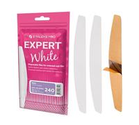 STALEKS PRO 50 pcs Recambio de limas de uñas adhesivas desechables con forma de media luna. Expert White 42. (Grano 240)
