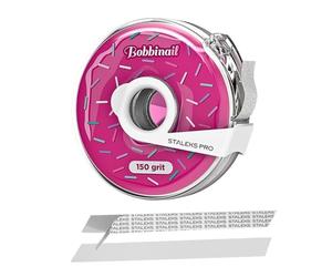 STALEKS PRO BOBBINAIL Dona dispensador de limas con recambio de lima blanca adhesiva Expert ( Donuts + Recambio) (Fucsia)