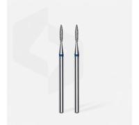 Staleks Pro Brocas de corte de diamante con llama afilada, anillo azul, accesorio para manicura y pedicura, accesorio de afilado de diamante para fresa eléctrica de uñas (FA11B016/8), paquete de 1, 2
