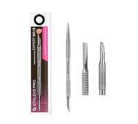 STALEKS PRO by Natury Nails Empujador de cuticulas inclinado y recto. Manicura y Pedicura. Acero inoxidable. Expert 90/5