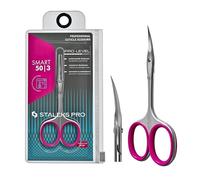 STALEKS PRO by Natury Nails Tijera profesional para cutículas. Anillos ergonómicos de silicona extraibles. Acero inoxidable. Ideal para técnicos con dedos y palma medianos. Smart SS-50/3