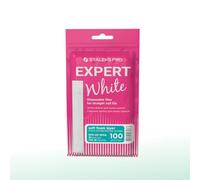 STALEKS PRO Expert - 20 limas de uñas rectas desechables blancas (grano 100, 30 piezas) - Capa de espuma suave para dar forma a uñas artificiales (140 x 18 mm)