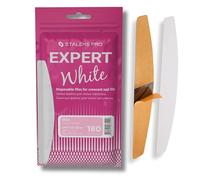 STALEKS PRO Expert 42 - Abrasivos desechables de media luna blanca para base de lima de uñas (grano 180, 50 piezas), limas abrasivas adhesivas para dar forma natural y artificial de uñas (162 x 24 mm)