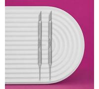 STALEKS Pro Expert 51/2 - Empujador de cutículas profesional con empujador oblicuo y anillo de acero inoxidable, esterilizable (2 unidades)