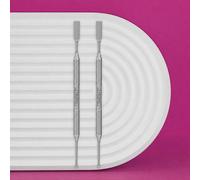 STALEKS PRO EXPERT 51 PE-51/1 - Empujador de cutículas de doble cara con empujador plano y anillo, acero inoxidable, herramienta profesional para el cuidado de las uñas, paquete de 1 o 2 unidades (2