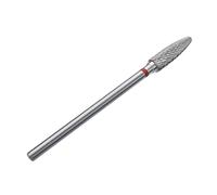 STALEKS PRO Expert - Broca de carburo para uñas (maíz, rojo, cabeza de 4 mm / 14 mm WP), dureza suave para corrección de uñas artificiales y eliminación de esmalte de gel en manicura y pedicura