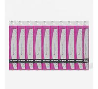 STALEKS PRO Lima de uñas EXPERT 40 recta 100/180 y 180/240 grano - Lima profesional para uñas artificiales y naturales, manicura y pedicura, desechable, embalaje individual (10 unidades, grano 180/240