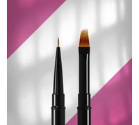 STALEKS PRO Pincel de uñas de doble cara, color negro, para UV, constructor y arte de uñas, serie de pinceles profesionales, 1 unidad (7 mm de línea y 11 mm Ombre Brush)