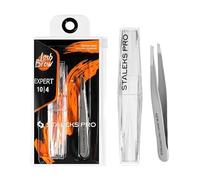 STALEKS PRO Pinza para cejas escasas y finas, precisa, acero inoxidable. Expert 10/4