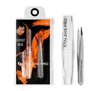 STALEKS PRO Pinza para cejas, vellos encarnados, acero inoxidable. Expert 10/5