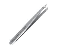 STALEKS PRO Pinzas profesionales para cejas, acero inoxidable con puntas inclinadas 2 en 1 únicas para dar forma y depilación precisa