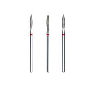 STALEKS PRO set 3 fresas de diamante para cutículas, 2.3x10 mm. Forma de Flama (Grano Fino)