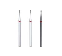 STALEKS PRO set 3 fresas de diamante para cutículas, 3x1.2 mm. Forma de Oliva (Grano Fino)