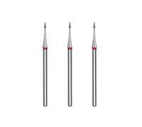 STALEKS PRO set 3 fresas de diamante para cutículas Forma de mini flama (Grano Fino)