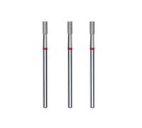 STALEKS PRO set 3 fresas de diamante para uñas, 6x2.5 mm. Forma de cilindro (Grano Fino)