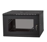 Stalflex Armario en Rack 19" 6U, 450mm, Puerta de Cristal, Negro RC19-6U-450GB