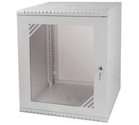 Stalflex Armario en Rack 19" 12U, 600mm, Puerta de Cristal, Gris RC19-12U-600GG