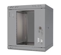Stalflex Armario Rack 10" 6U, 300 mm, Puerta de Cristal, Gris | Armario de Red Compacto con Cerradura y Ventilación S-RC10-6U-300GG