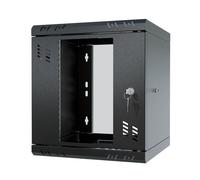 Stalflex Armario Rack 10" 6U, 300 mm, Puerta de Cristal, Negro | Armario de Red Compacto de Pared S-RC10-6U-300GB