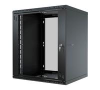 Stalflex Armario Rack 19" 12U 450 mm Negro con Puerta de Cristal | Enclosure de Red Seguro y Ventilado S-RC19-12U-450GB