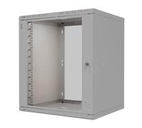 Stalflex Armario Rack 19" 12U 600 mm Puerta de Cristal Gris | Montaje Rápido, Ventilado, Con Cerradura S-RC19-12U-600GG