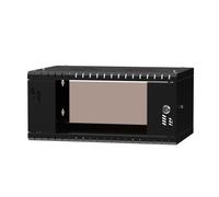 Stalflex Armario Rack 19" 4U, 350 mm, Puerta de Cristal, Negro | Armario de Pared para Red y Equipos IT S-RC19-4U-350GB