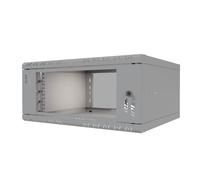 Stalflex Armario Rack 19" 4U 450 mm con Puerta de Cristal y Cerradura – Gris S-RC19-4U-450GG