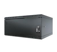 Stalflex Armario Rack 19" 4U, 450 mm, Puerta Metálica, Negro | Montaje Rápido, Cierre Seguro y Ventilación Silenciosa S-RC19-4U-450MB